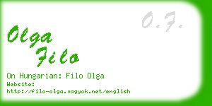 olga filo business card